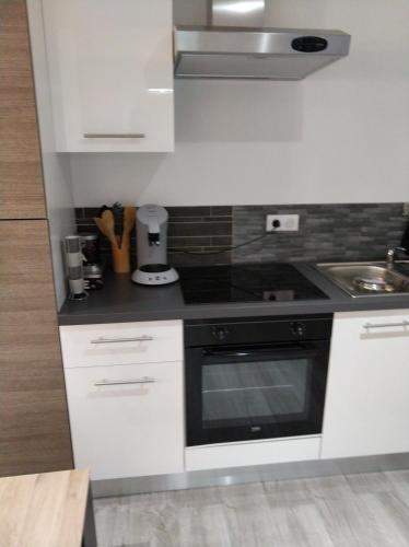 Kuchyň nebo kuchyňský kout v ubytování Studio