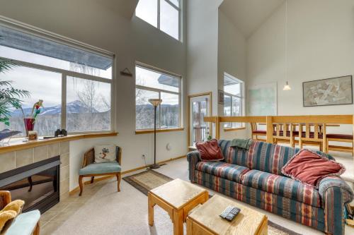 a living room with a couch and a fireplace at Cydney Ln 61C in Silverthorne