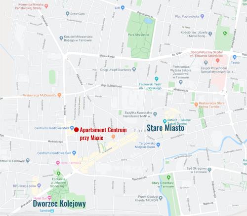 a map of the approximate location of the sharpe museum at Apartament Centrum przy Maxie in Tarnów