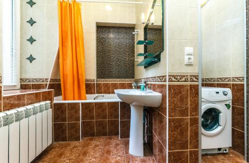 Kúpeľňa v ubytovaní One bedroom, 6 Zankovetskoi St Near a Khreschatyk