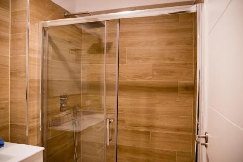 a shower with a glass door in a bathroom at LE TERRAZZE 1 in Puerto de la Cruz