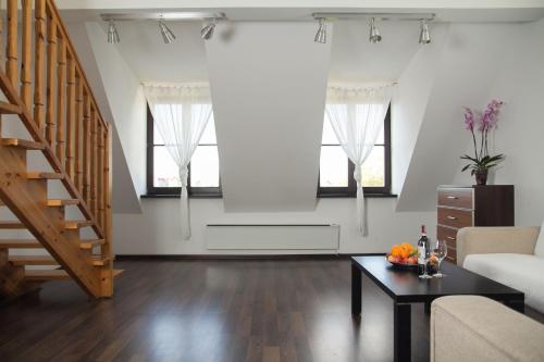 Ruang duduk di Apartamenty Portowe
