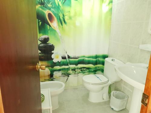 Koupelna v ubytování Hostal Río Mundo