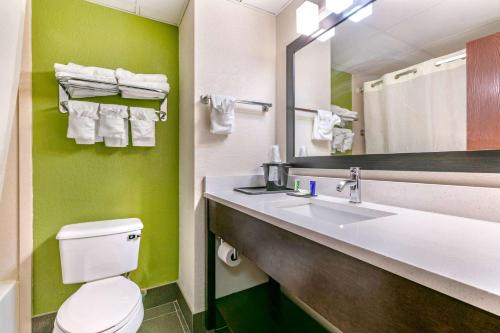 Vonios kambarys apgyvendinimo įstaigoje Sleep Inn & Suites near Sports World Blvd