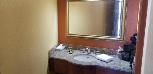 a bathroom with a sink and a mirror at Lotus by Hotel Inn in Ontario