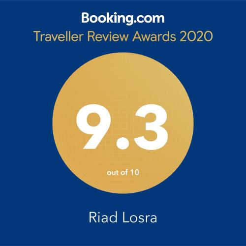 Ein Zertifikat, Auszeichnung, Logo oder anderes Dokument, das in der Unterkunft Riad Losra ausgestellt ist