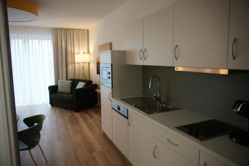 Dapur atau dapur kecil di Leister Apparthotel
