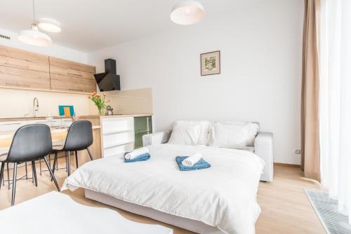 Postel nebo postele na pokoji v ubytování Mozart Central Apartments with garage