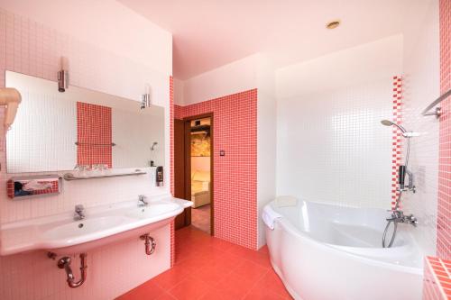 Et badeværelse på Hotel Slovan