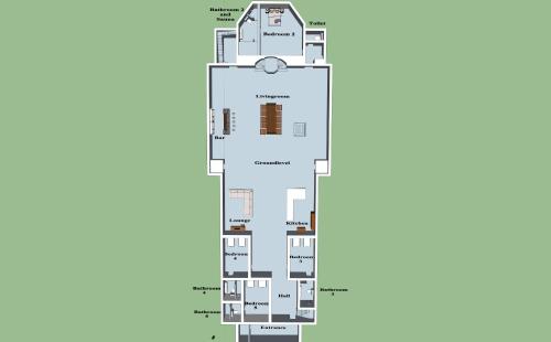 a floor plan of a building at Church conversion for a unique stay and experience in Rinsumageest