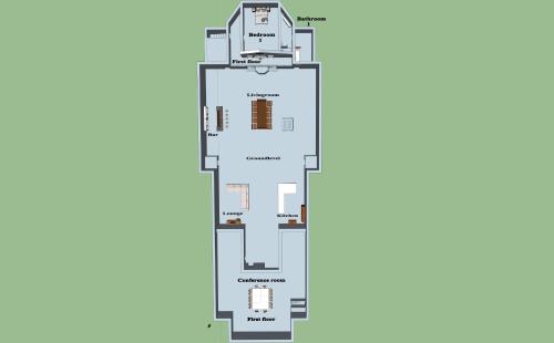a floor plan of a building at Church conversion for a unique stay and experience in Rinsumageest