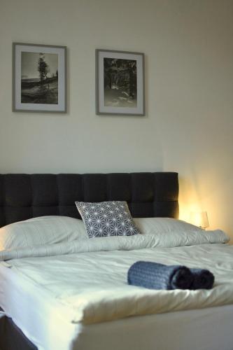 Ένα ή περισσότερα κρεβάτια σε δωμάτιο στο Apartament pod Zamkiem 8os.