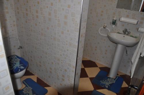 a bathroom with a sink and a toilet at Riad Soleil du Monde in Zagora