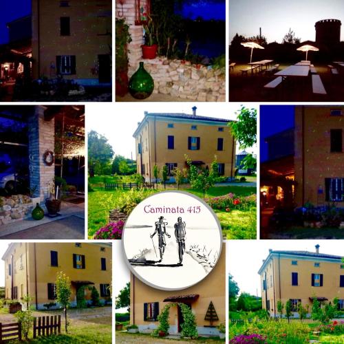 a collage of pictures of a house and a building at CAMINATA 415 in Fiorenzuola dʼArda