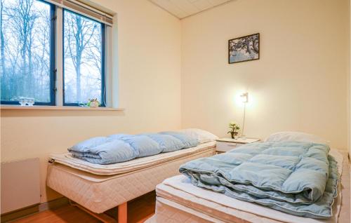 エーベルトフトにあるAmazing Apartment In Ebeltoft With Kitchenの2ベッド 2窓付きの部屋