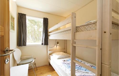 Vester SømarkenにあるFyrrerodenのベッドルーム1室(二段ベッド、デスク付)