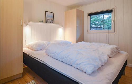 FalenにあるAwesome Home In Hemmet With 1 Bedrooms And Wifiの窓付きの客室で、白い大型ベッド1台が備わります。