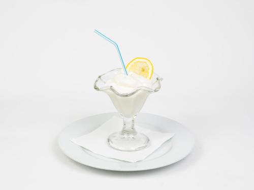 a glass martini with a slice of lemon on a plate at Hotel Roma in Sarria