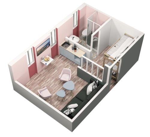 Cette chambre avec vue dispose d'une salle de bains. dans l'établissement LE PETIT AVIGNONNAIS - APHRODITE - INTRAMUROS - CENTER -, à Avignon