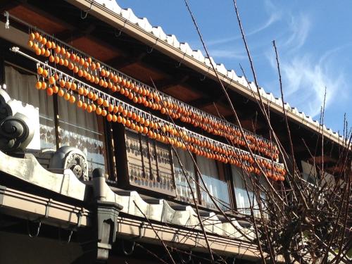 a building with a bunch of oranges on the side of it at 快適なアメリカ製トレーラーハウスで非日常グランピング in Maibara