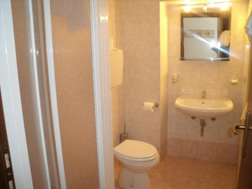 een badkamer met een toilet en een wastafel bij Hotel Alla Noce in Limone sul Garda