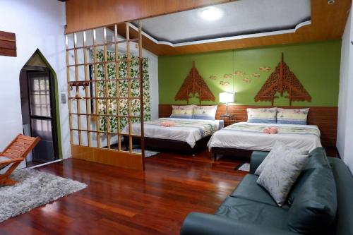 Cama o camas de una habitación en The Park Ayutthaya Resort And Spa