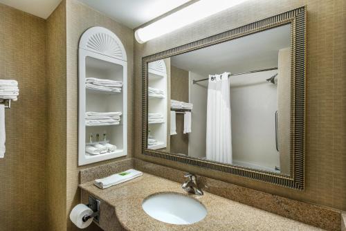 Ett badrum på Holiday Inn Express Hotel & Suites Hampton South-Seabrook, an IHG Hotel