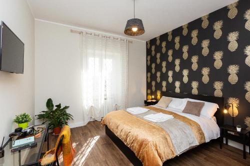 En eller flere senge i et værelse på CIACCIO HOUSE near airport