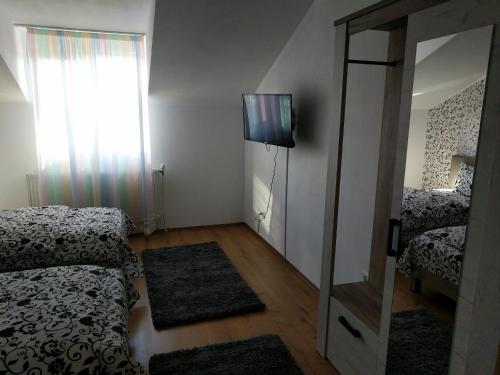 Postel nebo postele na pokoji v ubytování Pensiunea Vladut Timisoara