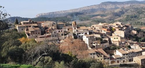 uma aldeia ao lado de uma montanha em Apartment Cal Viola em Torroja