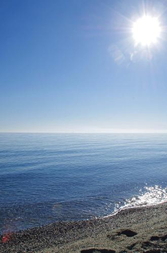 a view of the ocean from a beach at Sun Beach Hotel in Platamonas
