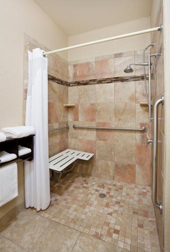 a bathroom with a shower with a shower curtain at Holiday Inn Express & Suites Aberdeen by IHG in Aberdeen