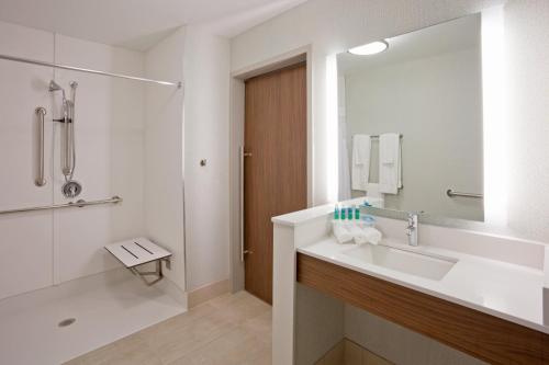 Kamar mandi di Holiday Inn Express and Suites Des Moines Downtown, an IHG Hotel