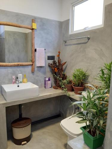 Koupelna v ubytování Dhanudi Homestay