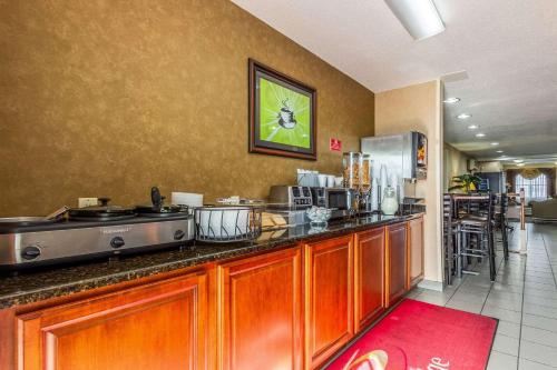een keuken met een aanrecht met een aanrecht bij Econo Lodge Inn & Suites Evansville East in Stevenson