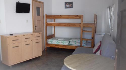 Ein Etagenbett oder Etagenbetten in einem Zimmer der Unterkunft Domek u Hermana