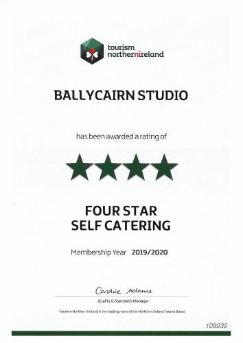 a screenshot of the ballivium studio four star self catering website at BallyCairn Self Catering Studio in Larne