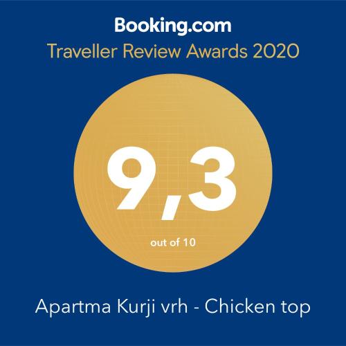 a yellow circle with the number on it at Apartma Kurji vrh - Chicken top in Kranjska Gora
