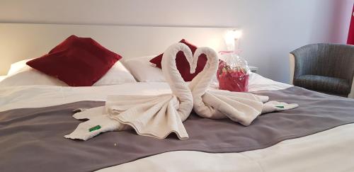 Cama o camas de una habitación en Pension Kamenný Dvůr