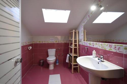 a bathroom with a sink and a toilet at LOS ALISOS Segovia in Coca