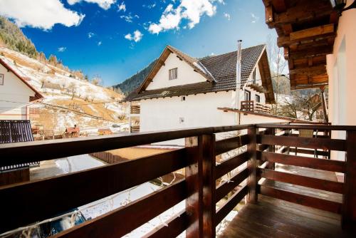 a view from the balcony of a house at Vila Moecel in Moieciu de Sus