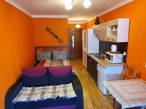 Η κουζίνα ή μικρή κουζίνα στο Apartamenty Dzika Orlica