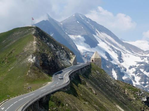a road on the side of a mountain with snow at Erholungshotel Margarethenbad in Rangersdorf