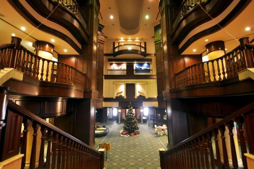 an overhead view of a christmas tree in a building at A-BRAND HOTEL in Yoichi