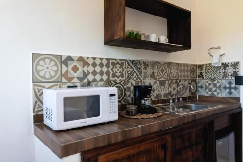 Kuchyň nebo kuchyňský kout v ubytování Villas Palmar Holbox