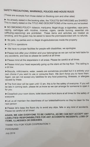 a page of a document with the words emergency preparednesswreaths at Gabriel Guesthouse in Rhyl