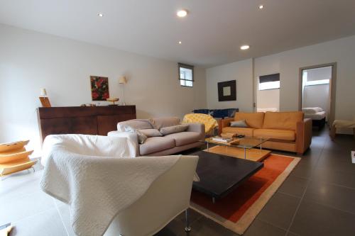a living room with a couch and couches in it at NUVOLA HOUSE in Zottegem