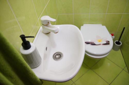 Ένα μπάνιο στο Luxusní Apartmán NMNM Family