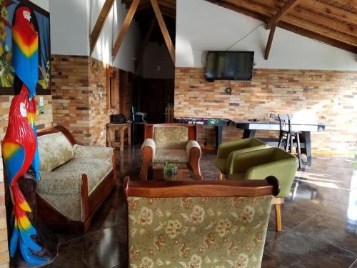 Istumisnurk majutusasutuses Hotel Chalet San Juan de Ticlan