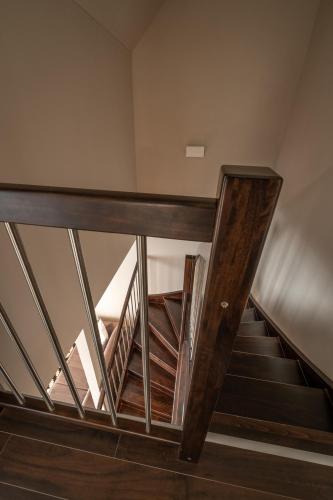 a view of a staircase in a building at Villa Meribel in Tatranská Lomnica